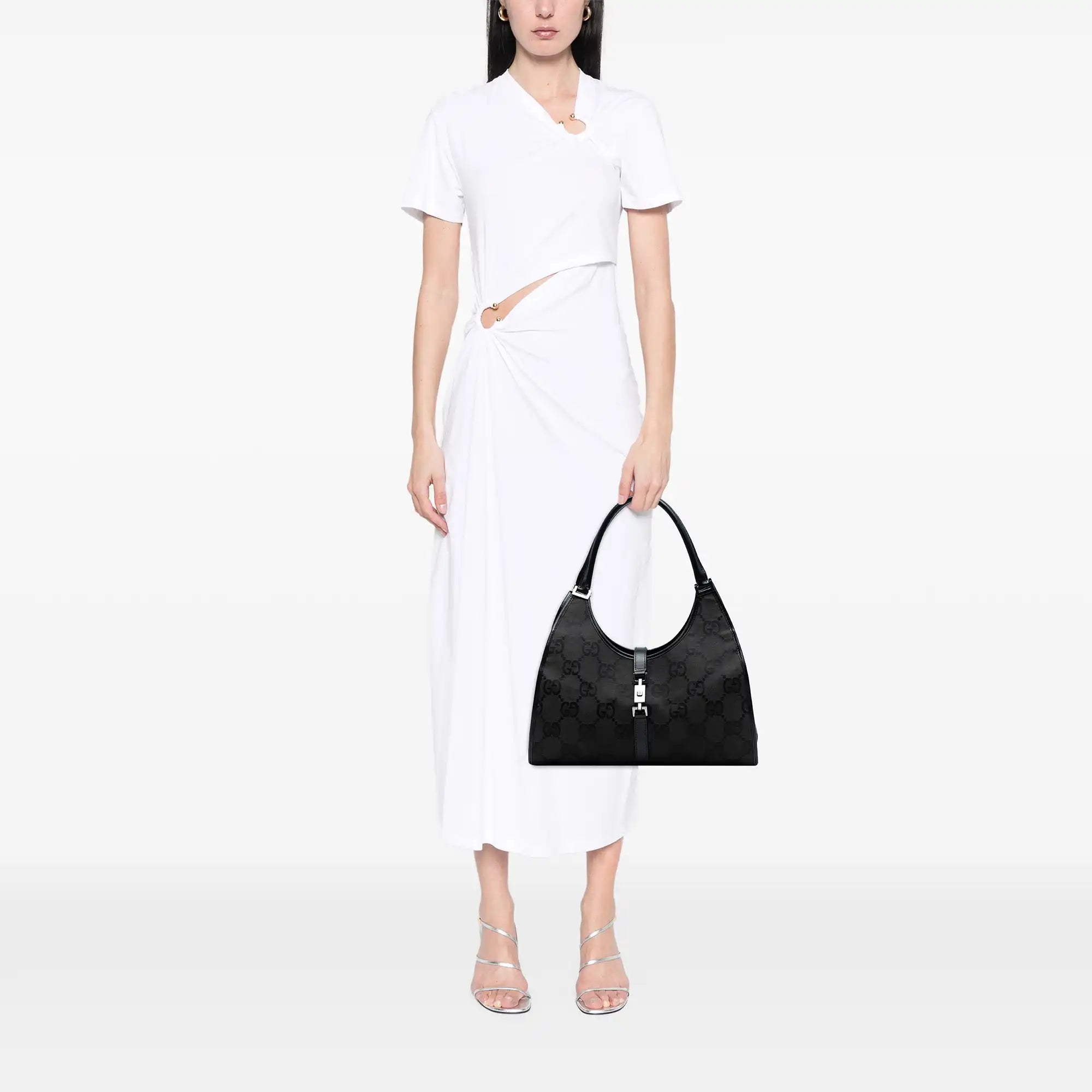 Gucci Jackie Bardot Black GG Canvas