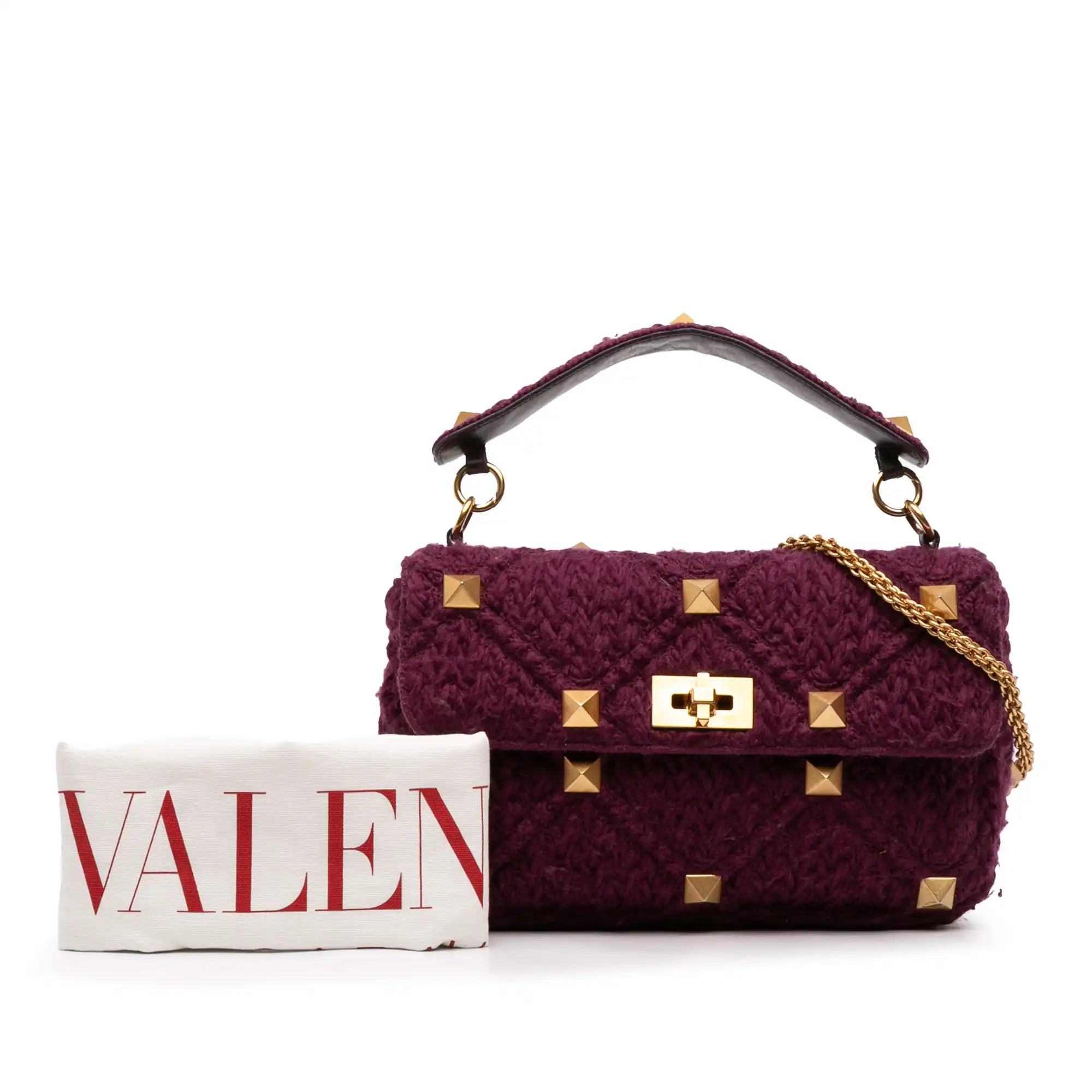 Valentino RomanStud Large Purple Knit
