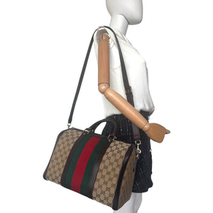 Gucci Boston Bag GG Web Supreme Canvas