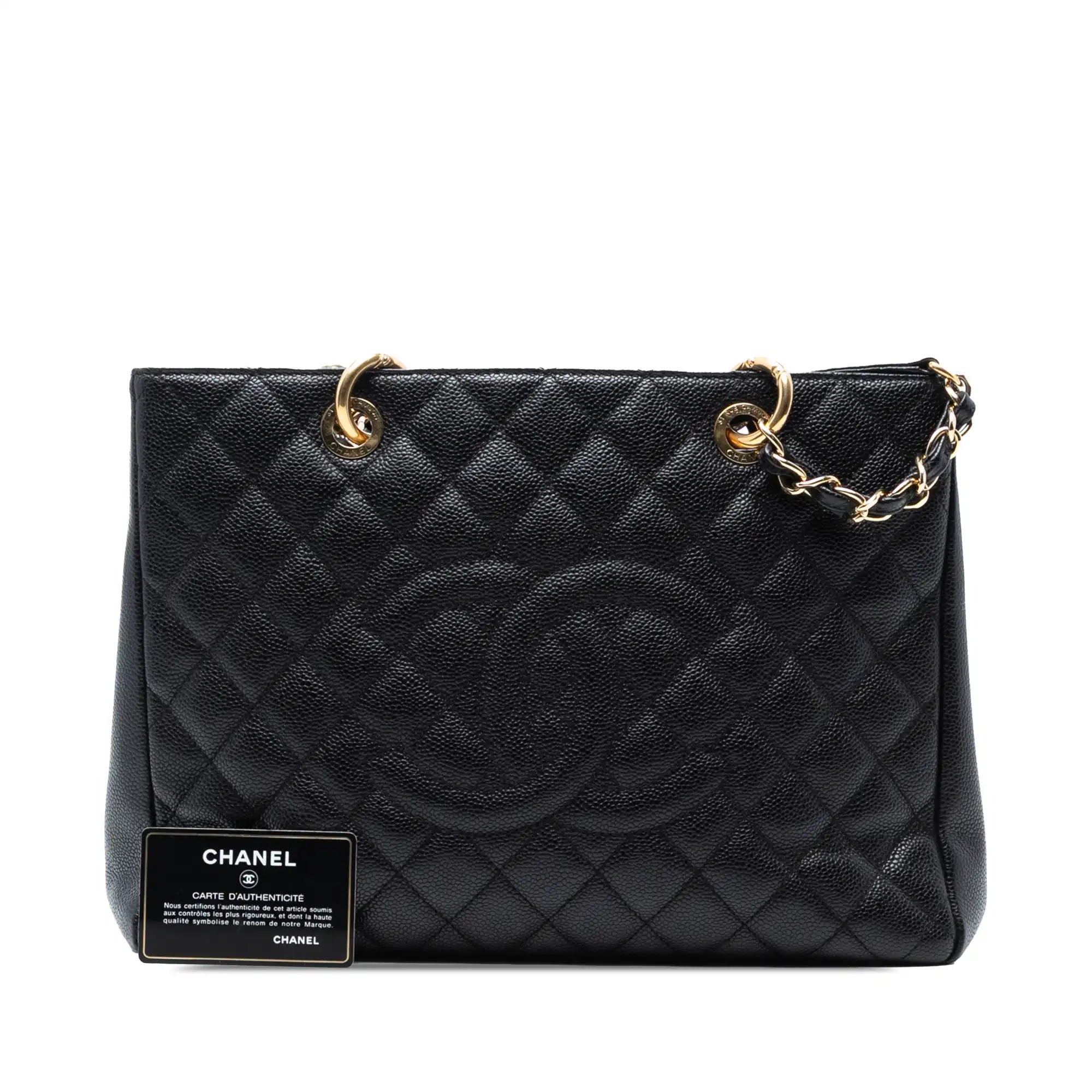 Chanel GST Black Caviar Gold