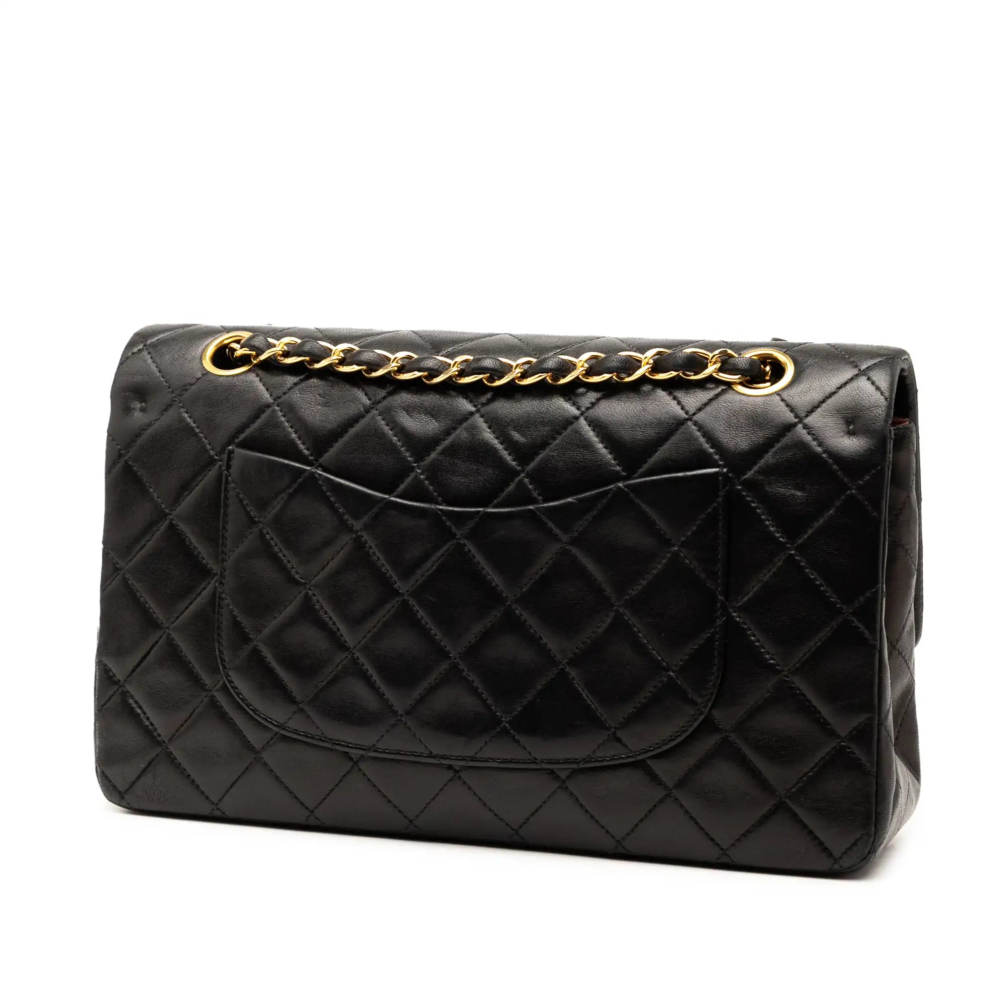 Chanel Classic Double Flap Medium Black Lambskin Gold