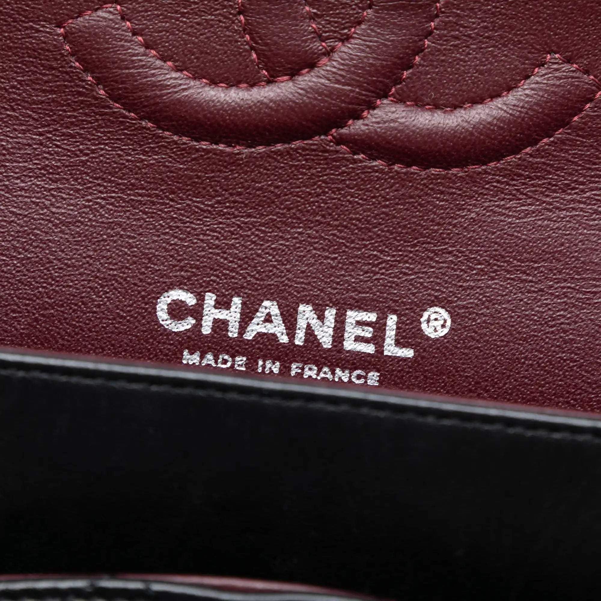 Chanel Classic Double Flap Medium Black Lambskin Silver