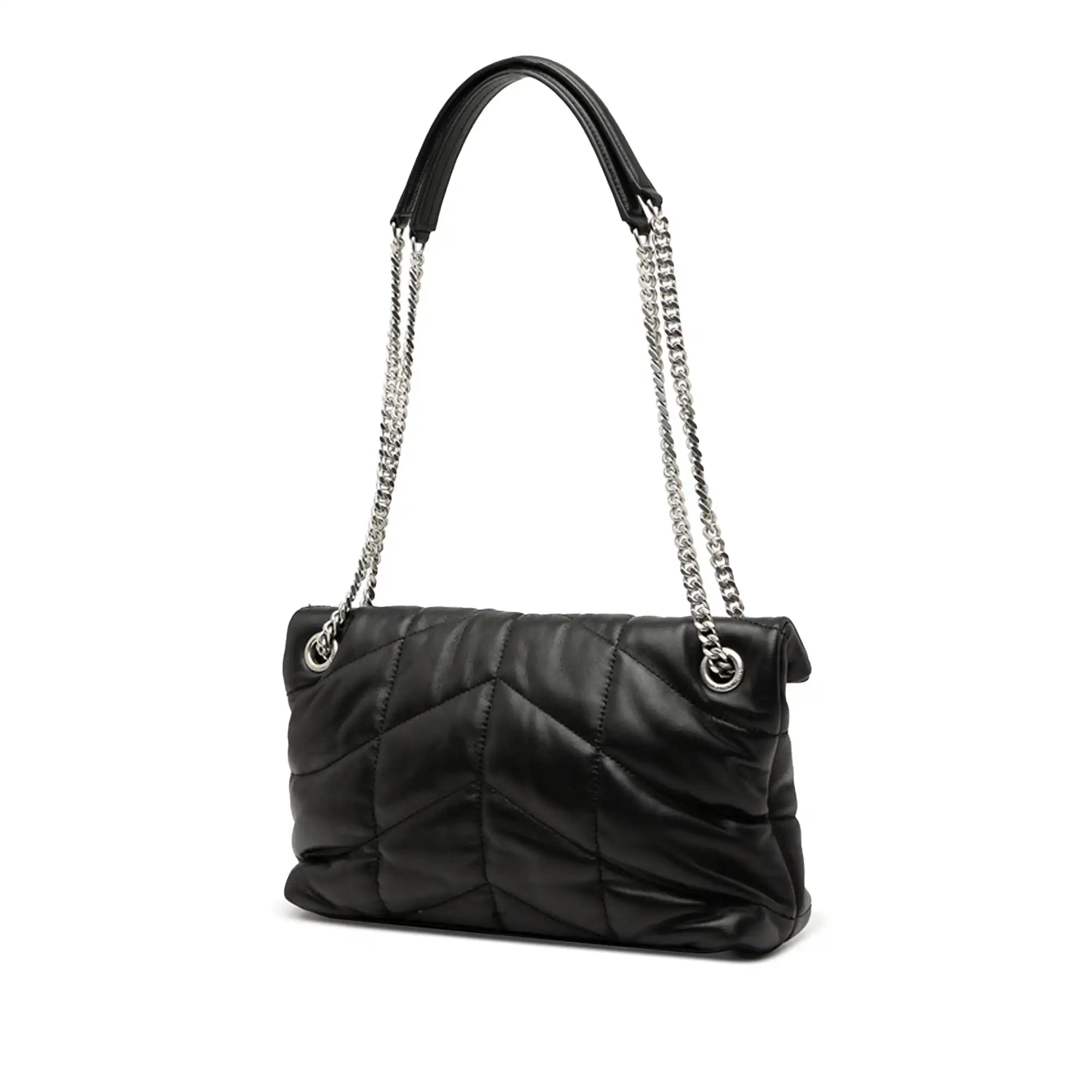 Yves Saint Laurent LouLou Puffer Small Black Lambskin