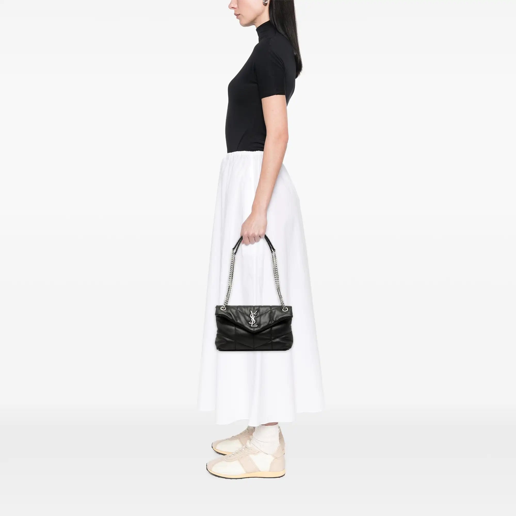 Yves Saint Laurent LouLou Puffer Small Black Lambskin