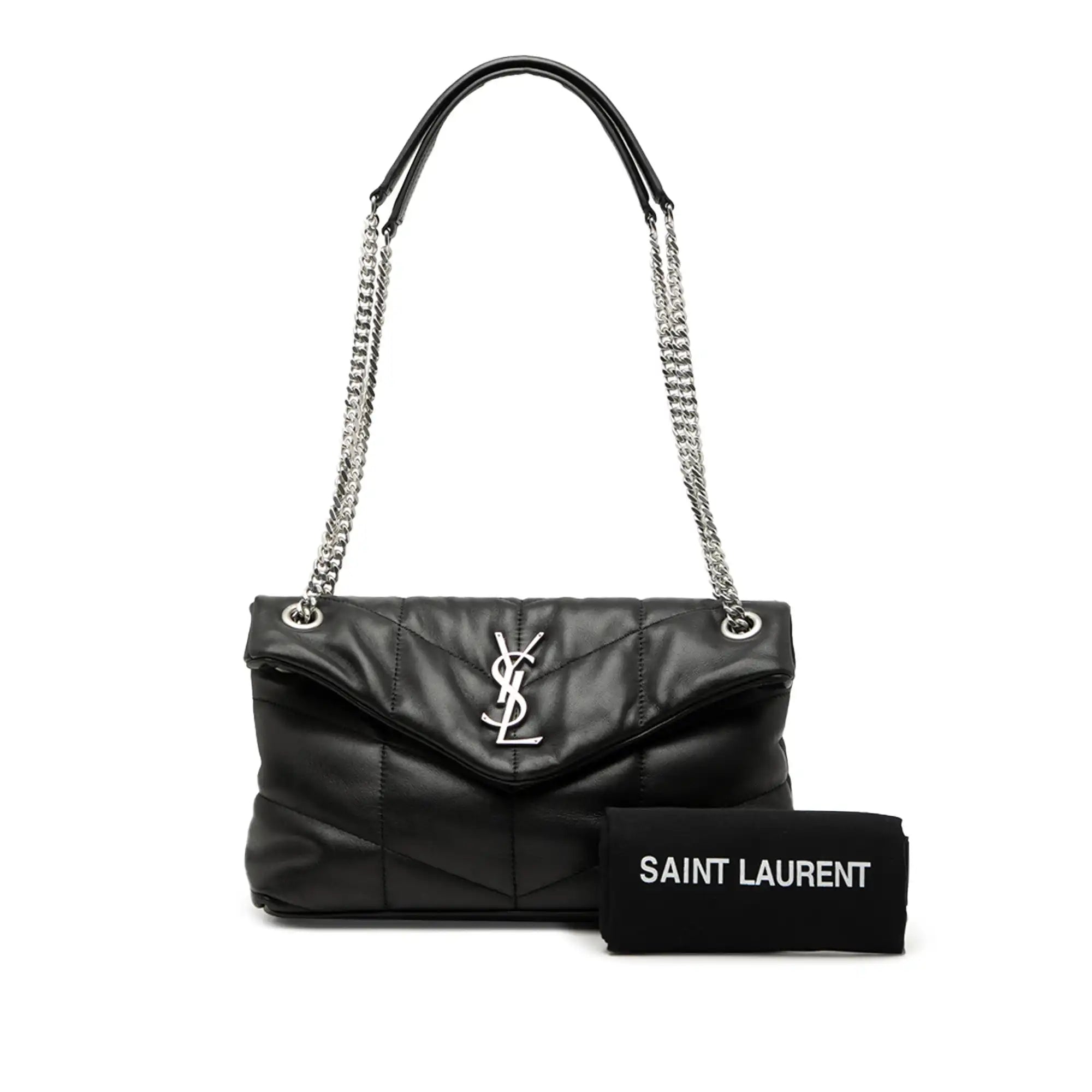 Yves Saint Laurent LouLou Puffer Small Black Lambskin