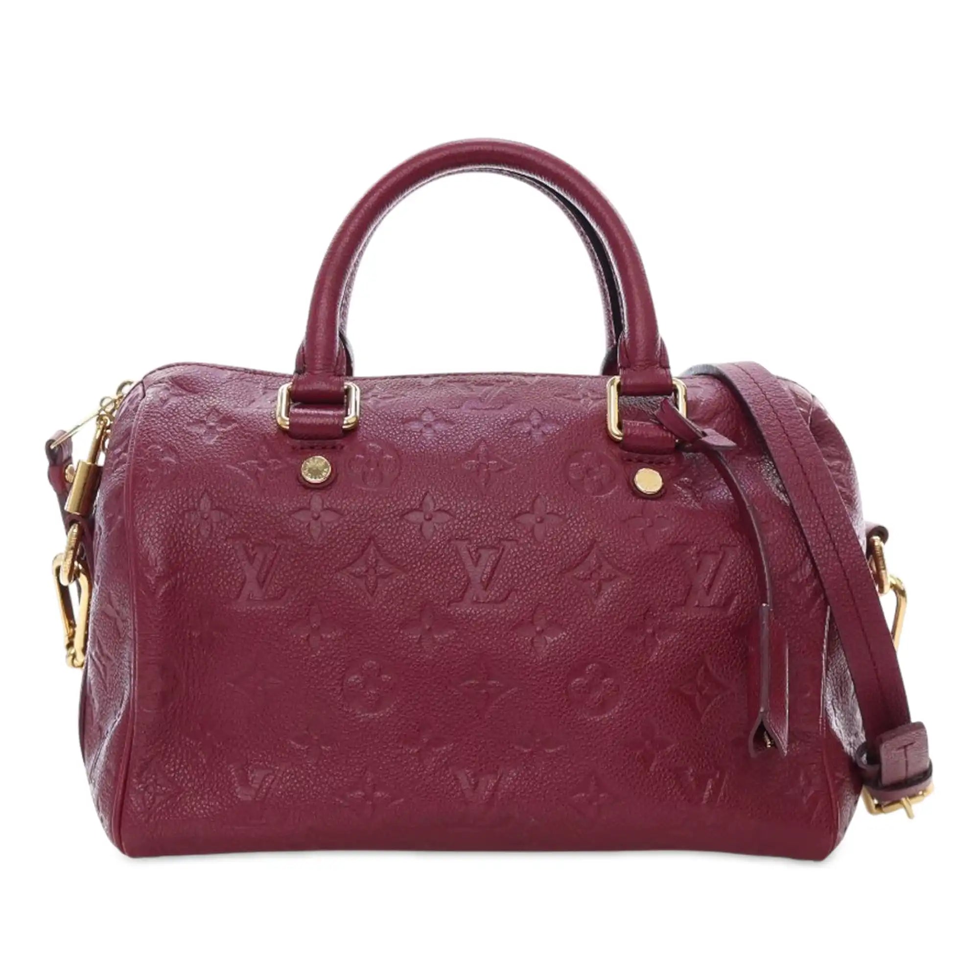 Louis Vuitton Speedy 25 Bandoulière Burgundy Monogram Empreinte