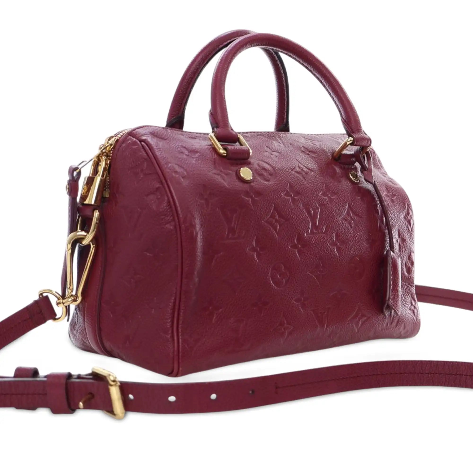 Louis Vuitton Speedy 25 Bandoulière Burgundy Monogram Empreinte