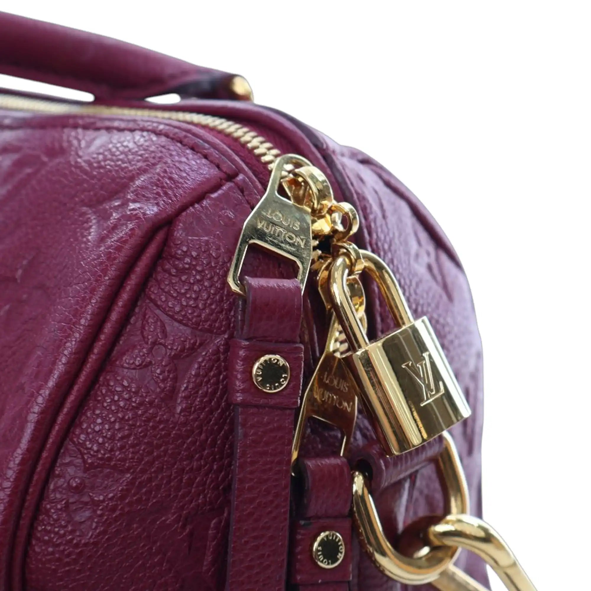 Louis Vuitton Speedy 25 Bandoulière Burgundy Monogram Empreinte