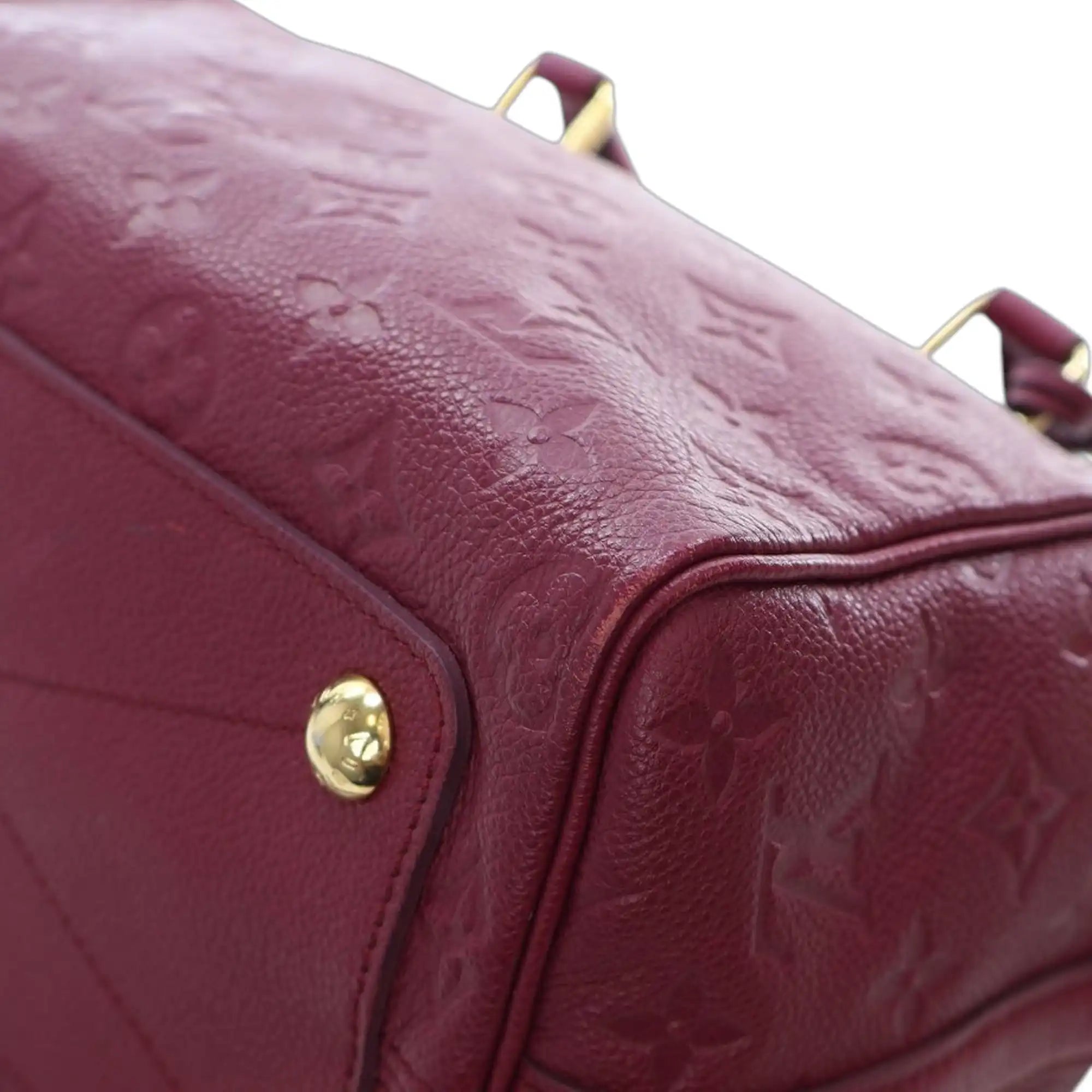 Louis Vuitton Speedy 25 Bandoulière Burgundy Monogram Empreinte