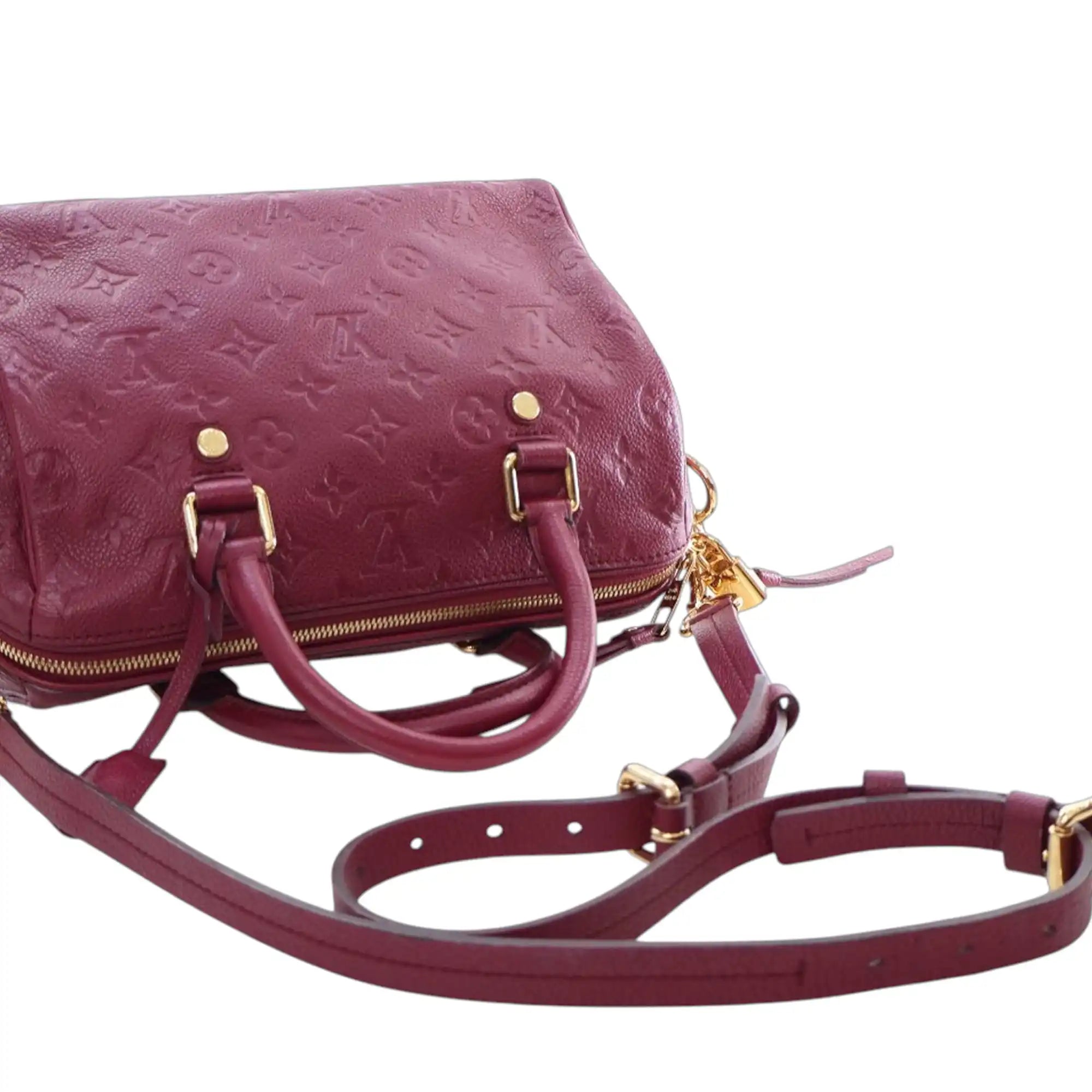 Louis Vuitton Speedy 25 Bandoulière Burgundy Monogram Empreinte