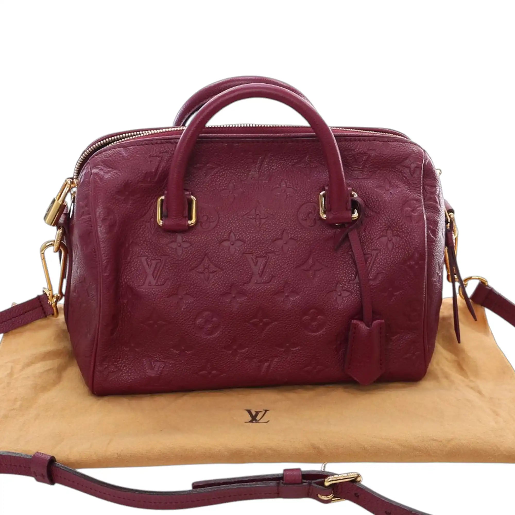 Louis Vuitton Speedy 25 Bandoulière Burgundy Monogram Empreinte