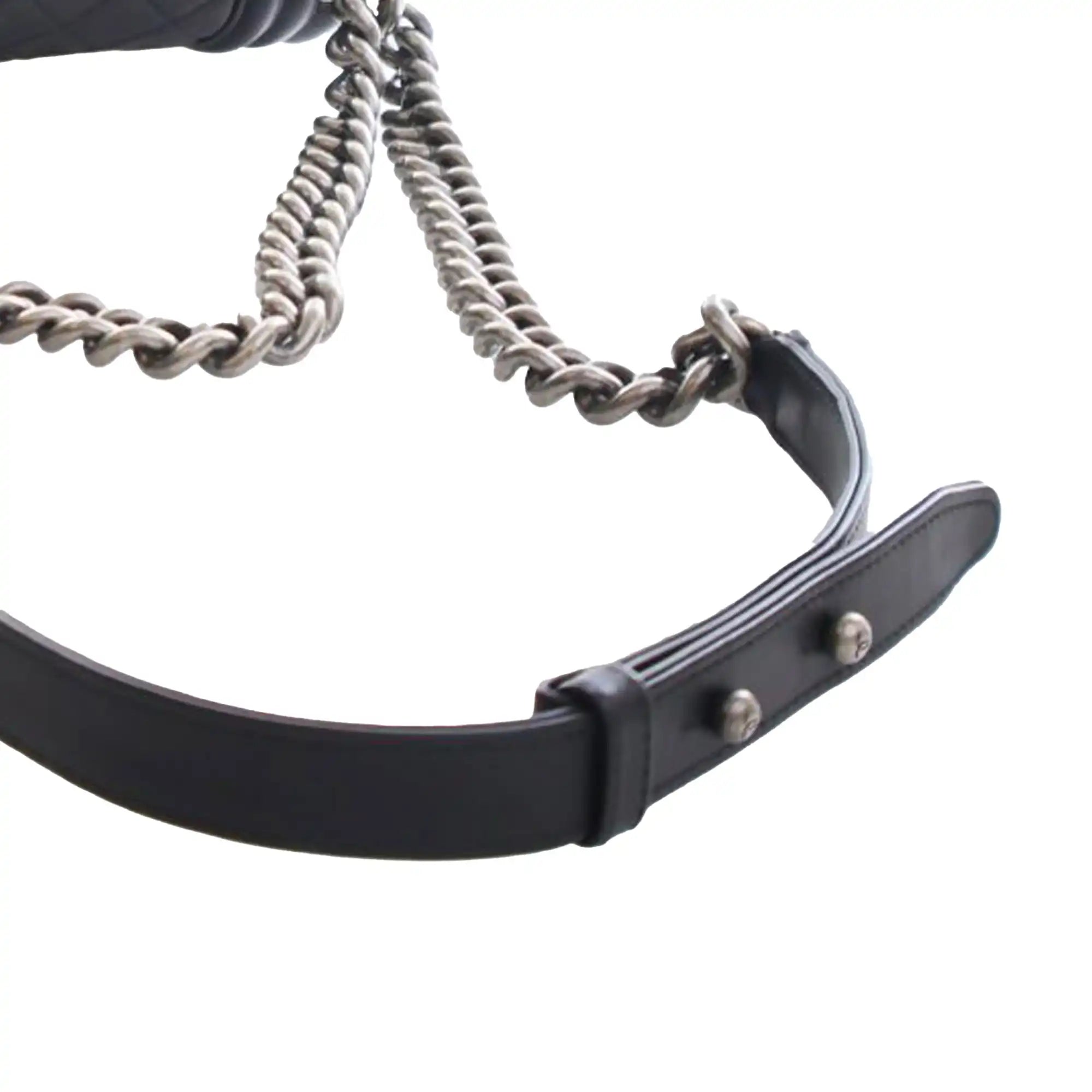 Chanel Boy Bag Old Medium Black Lambskin Ruthenium