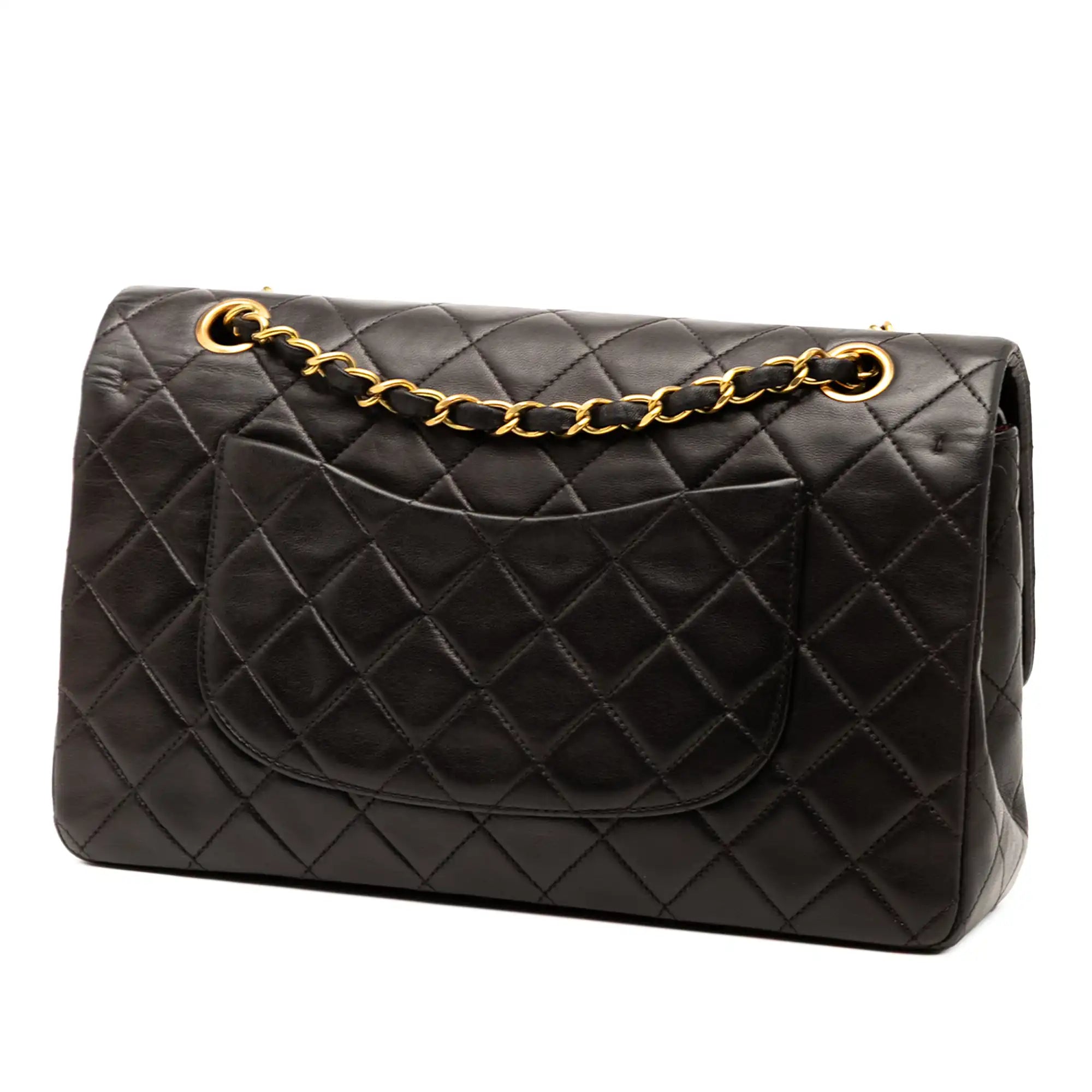Chanel Classic Double Flap Medium Black Lambskin Gold