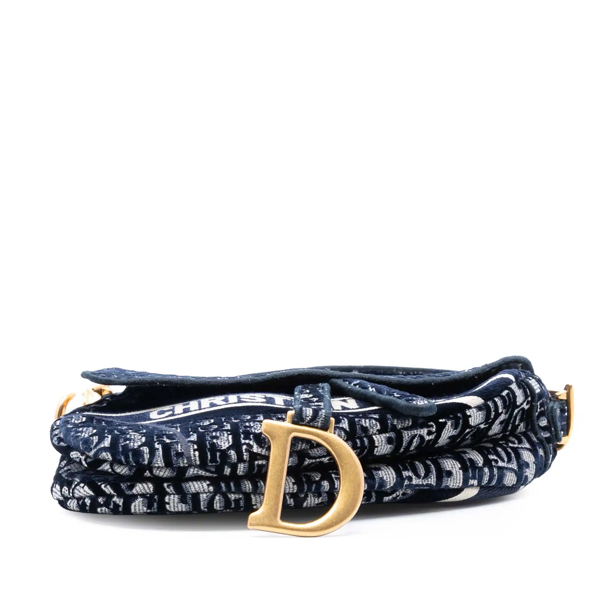 Dior Saddle Bag Medium Blue Oblique Jacquard Canvas