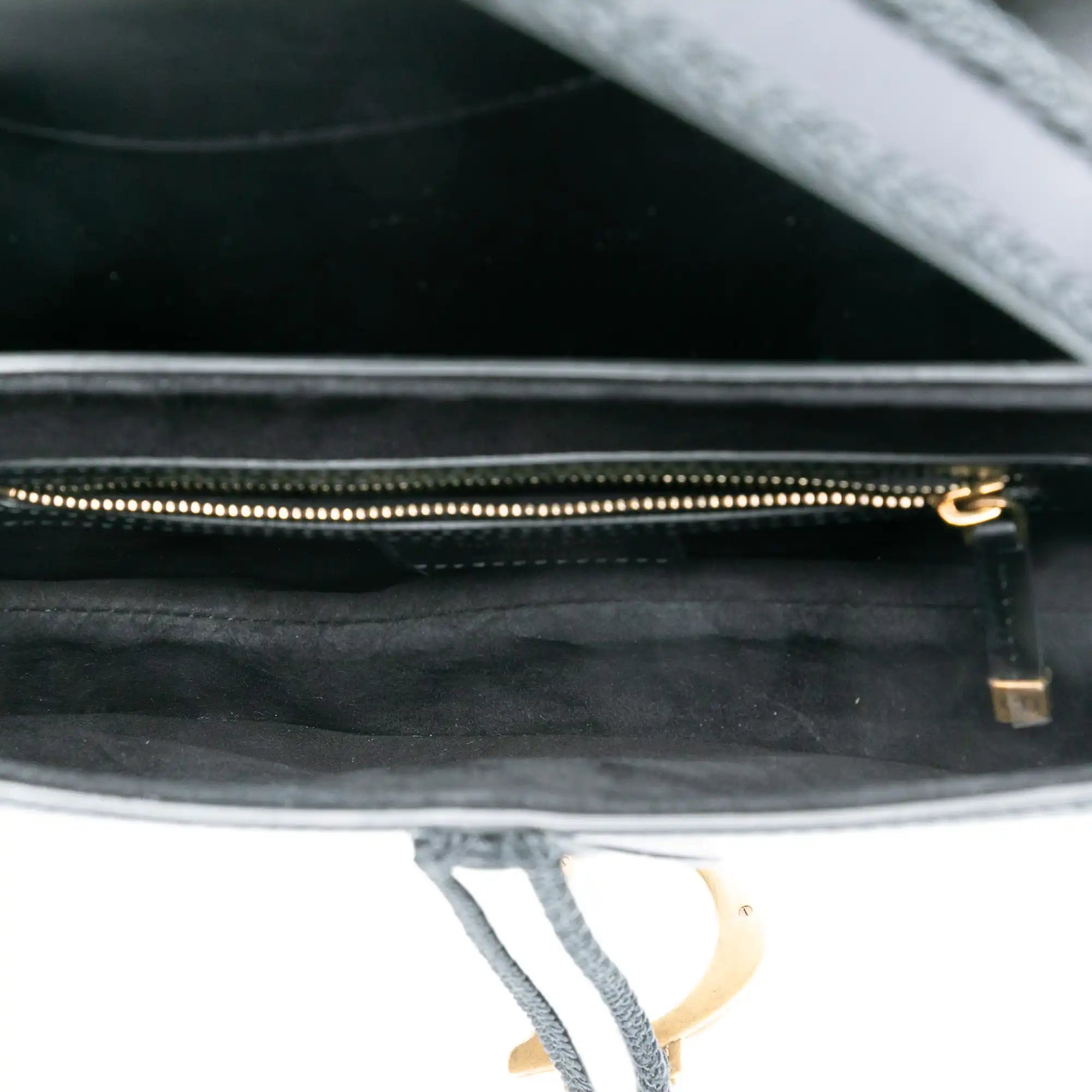 Dior Pom Pom Saddle Bag Medium Black Grained Calfskin