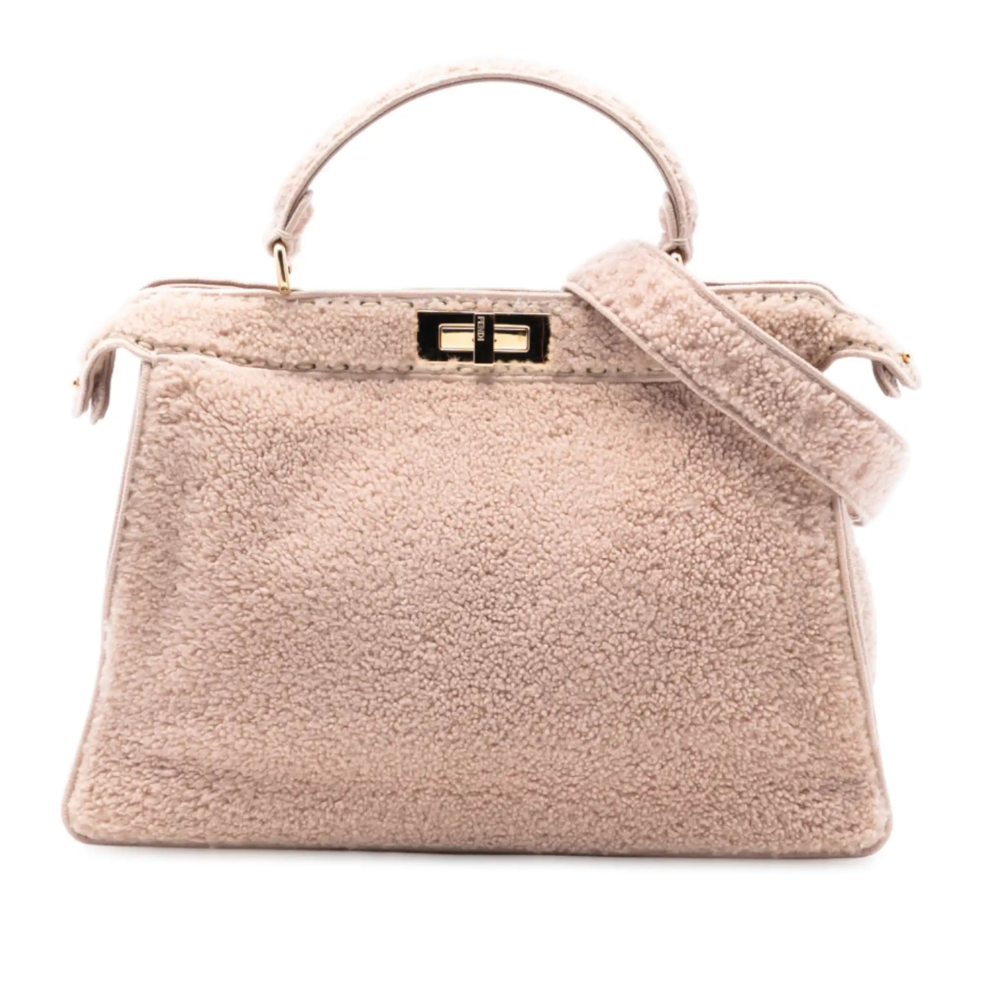 Fendi Peekaboo ISeeU Large Light Pink Shearling