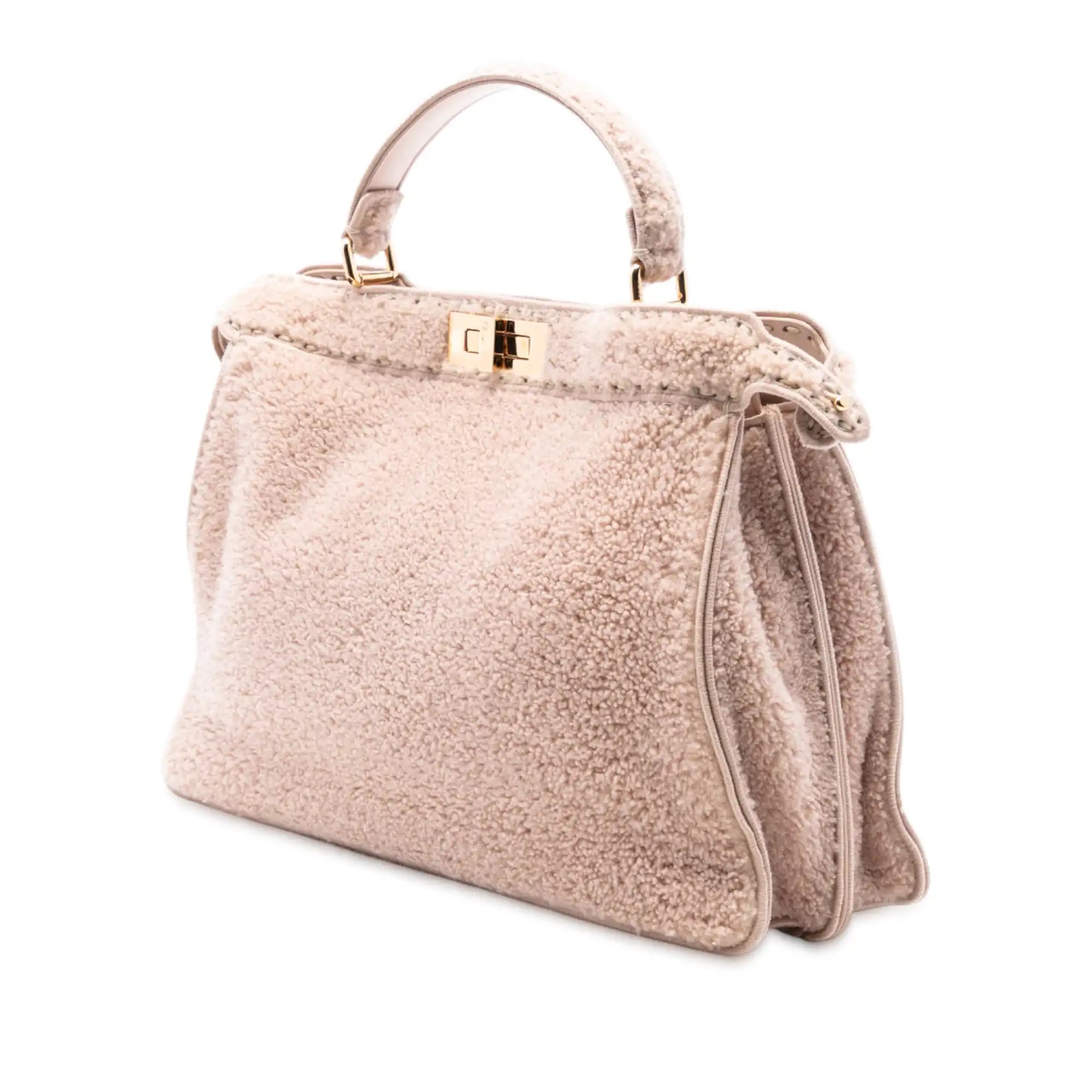 Fendi Peekaboo ISeeU Large Light Pink Shearling