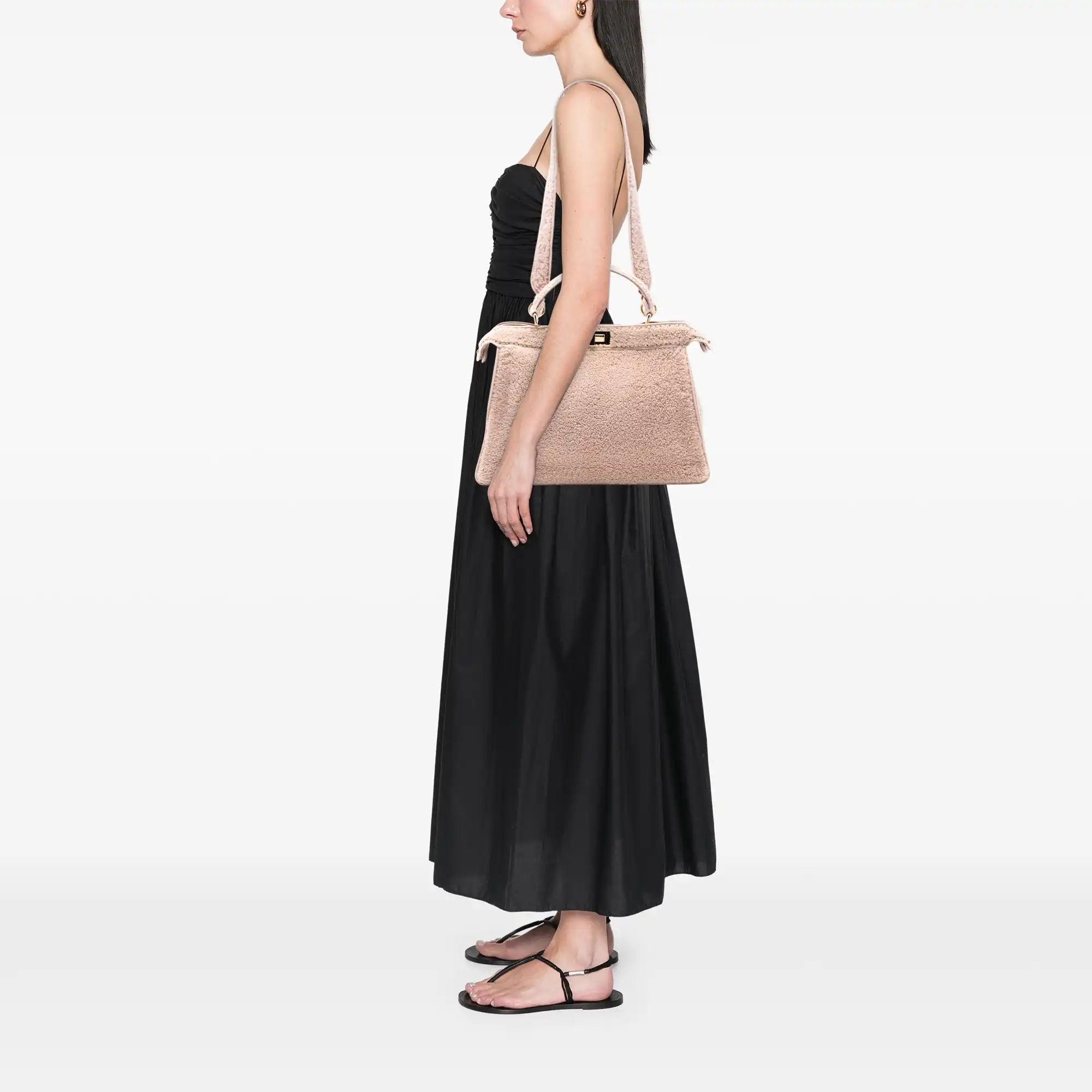 Fendi Peekaboo ISeeU Large Light Pink Shearling