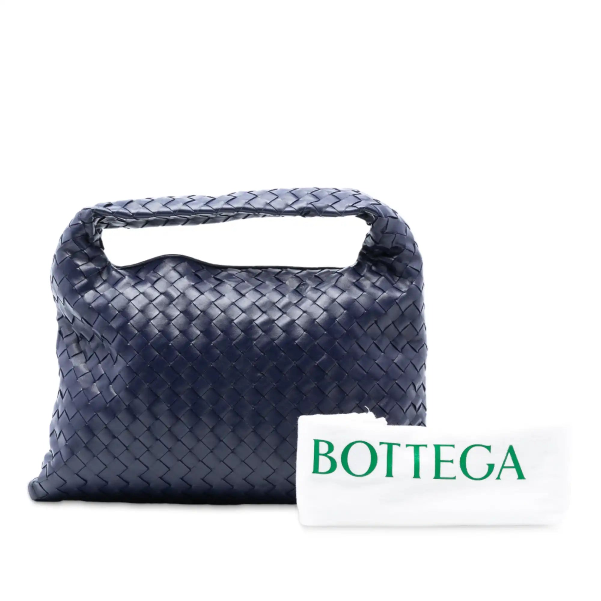Bottega Veneta Hop Hobo Small Blue Intrecciato