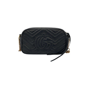 Gucci GG Marmont Small Black Matelassé Leather