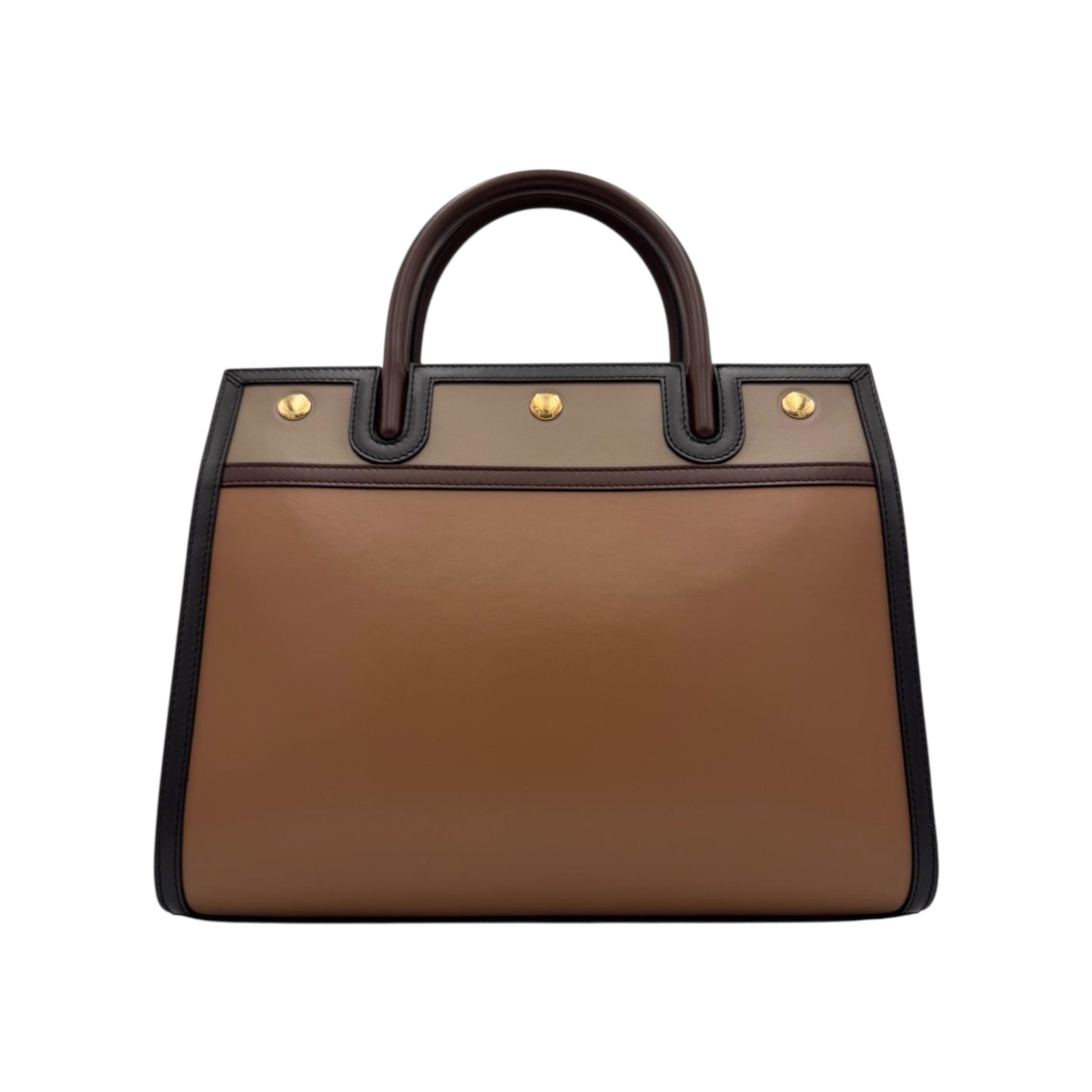 Burberry Handbag Tricolore Brown Leather
