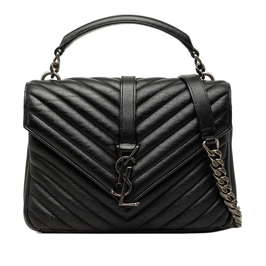 Saint Laurent College Medium Black Sheepskin Leather