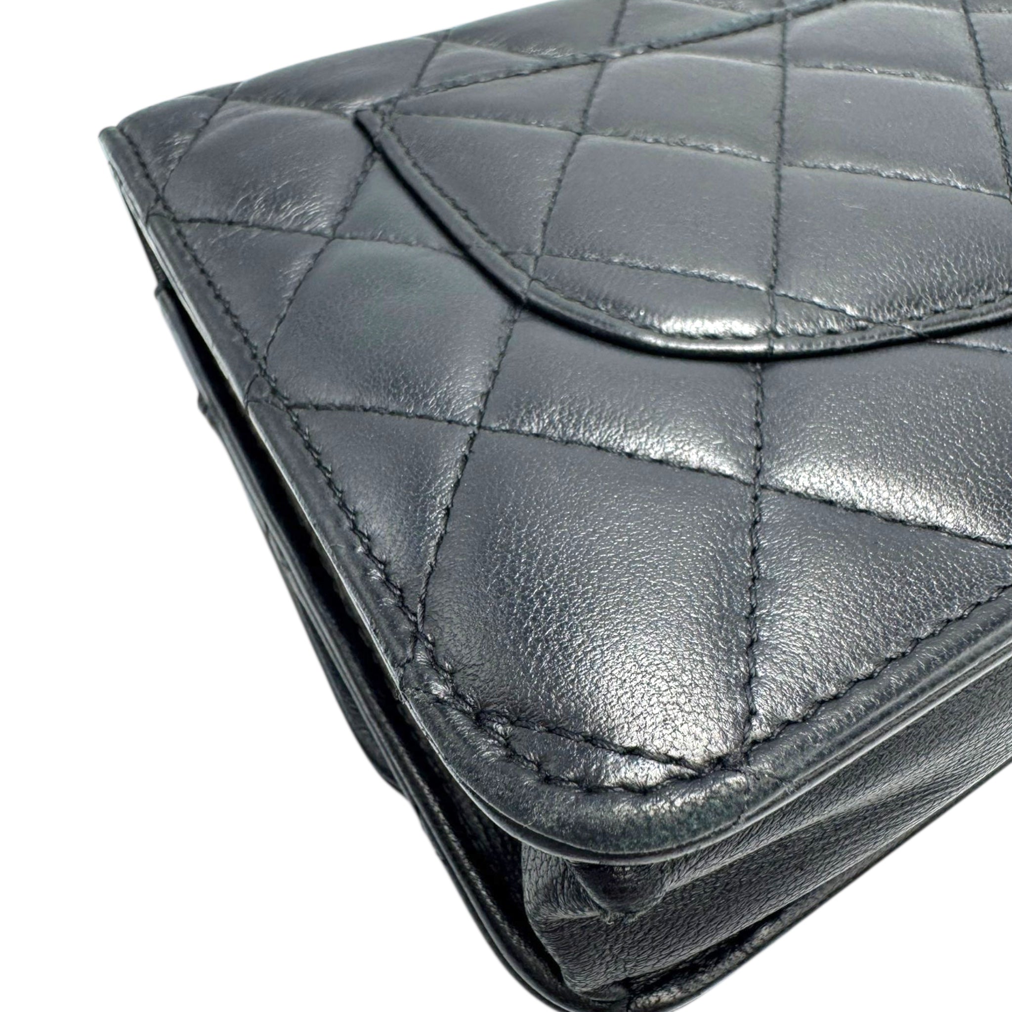 Chanel Wallet on Chain WoC Black Lambskin Silver