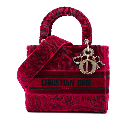 Dior Lady D-Lite Medium Red Velvet