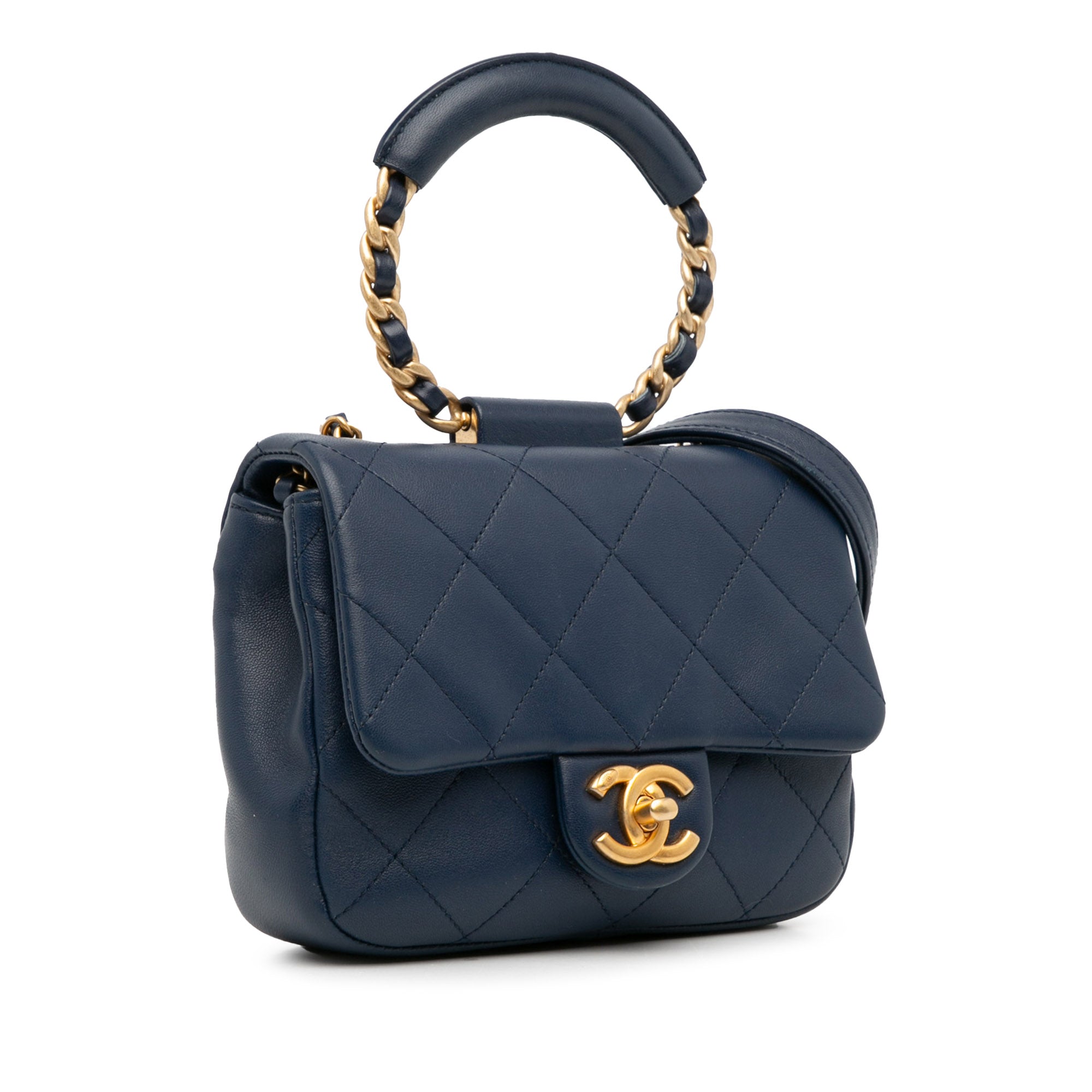 Chanel In the Loop Small Blue Lambskin Gold