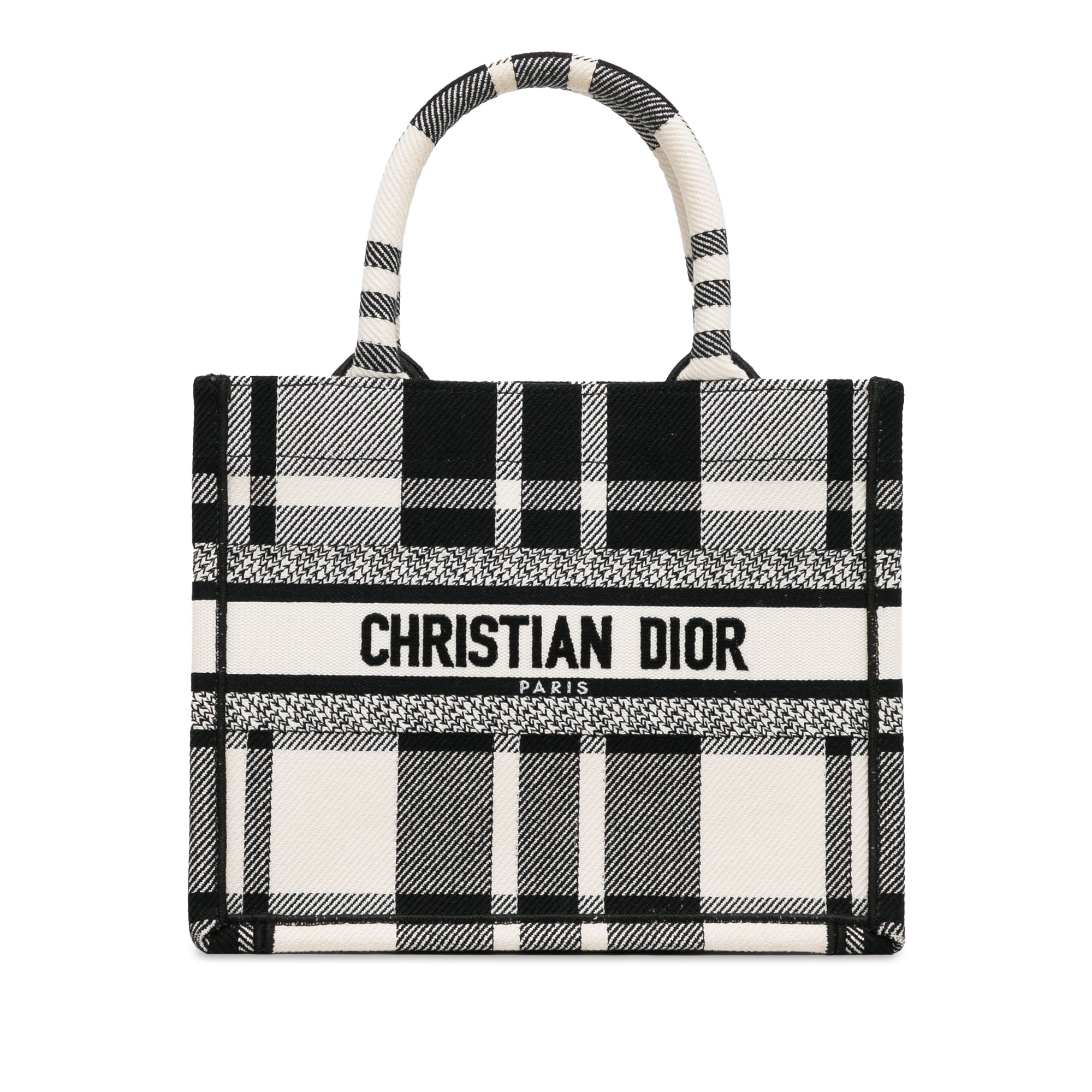 Dior Book Tote Small Bicolor Check N Dior Canvas