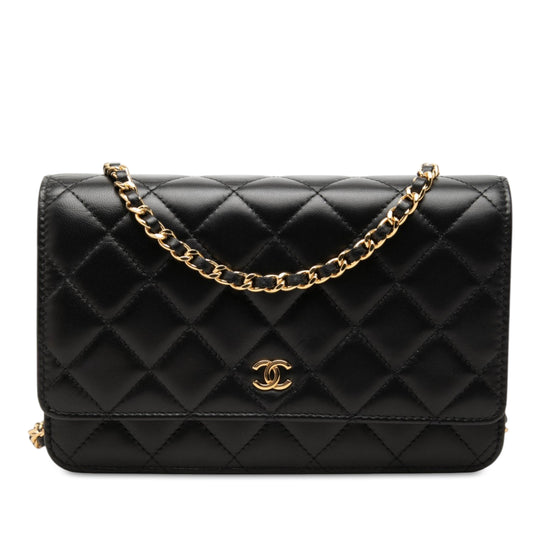 Chanel Wallet On Chain Black Quilted Lambskin