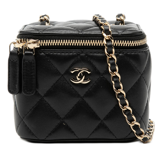 Chanel Vanity Case Mini Black Lambskin