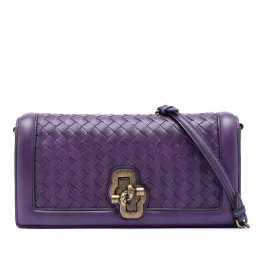 Bottega Veneta Olimpia Knot Purple Nappa Leather