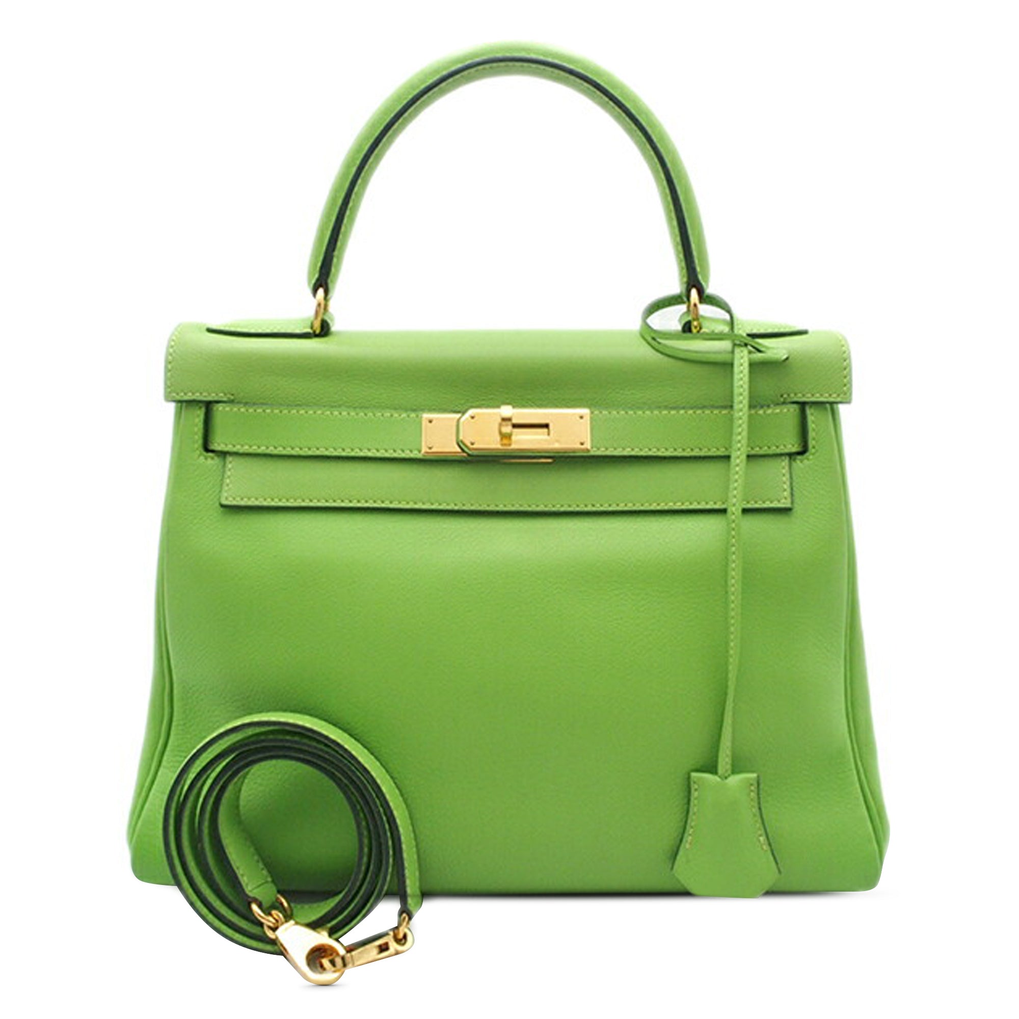 Hermès Kelly Retourne 28 Green Gulliver Gold