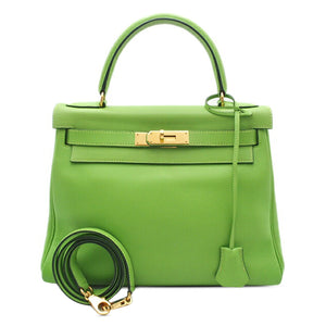 Hermès Kelly Retourne 28 Green Gulliver Gold