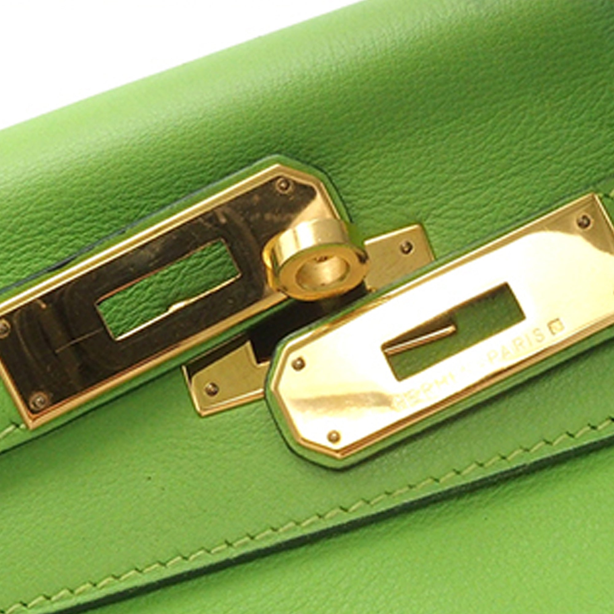 Hermès Kelly Retourne 28 Green Gulliver Gold