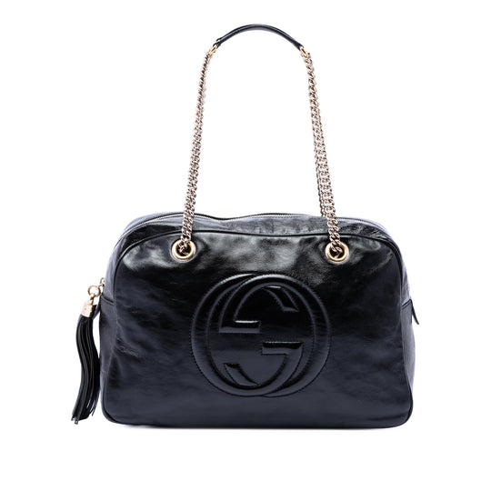 Gucci Soho Chain Shoulder Black Patent Leather