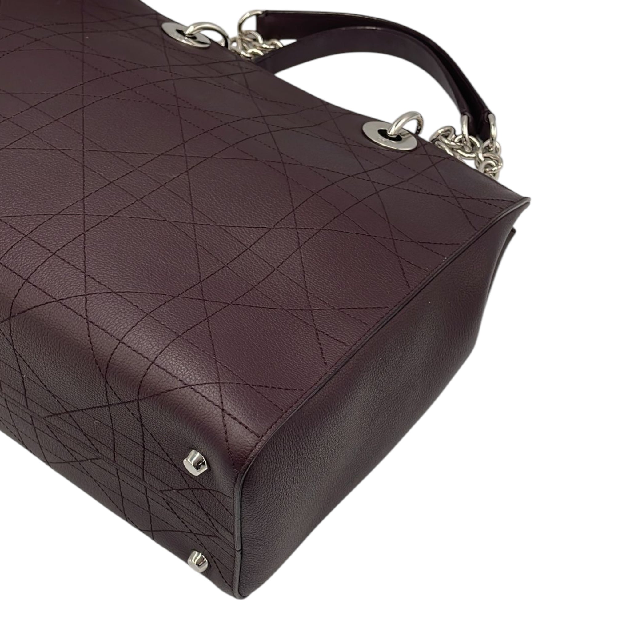 Dior Lady Dior Soft Tote Large Purple Cannage