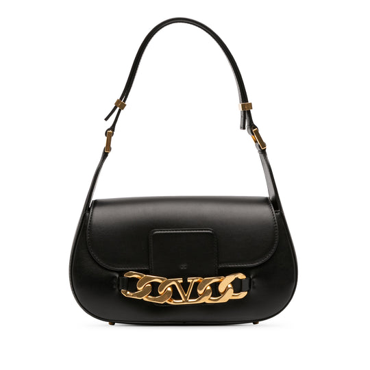 Valentino Vlogo Medium Black Calfskin Leather