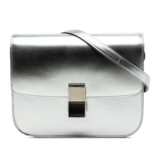 Celine Classic Box Medium Silver Calfskin