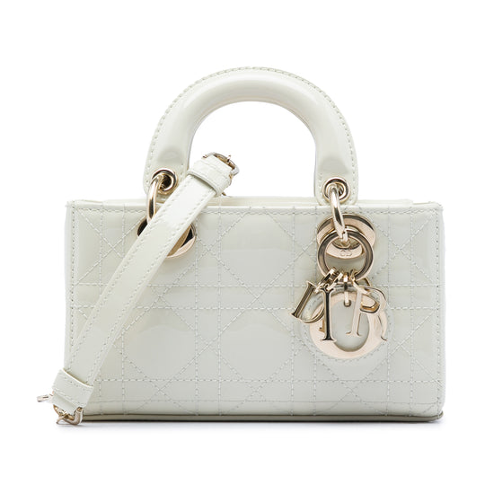 Dior Lady D-Joy Micro White Patent Leather