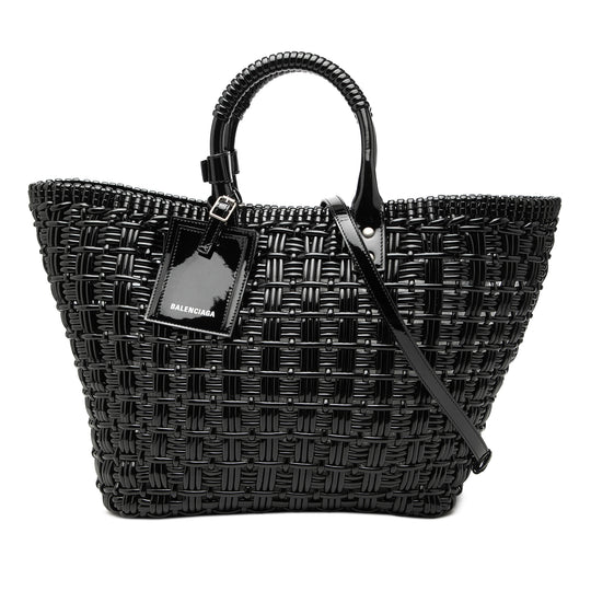 Balenciaga Bistro Basket Small Black Faux Leather