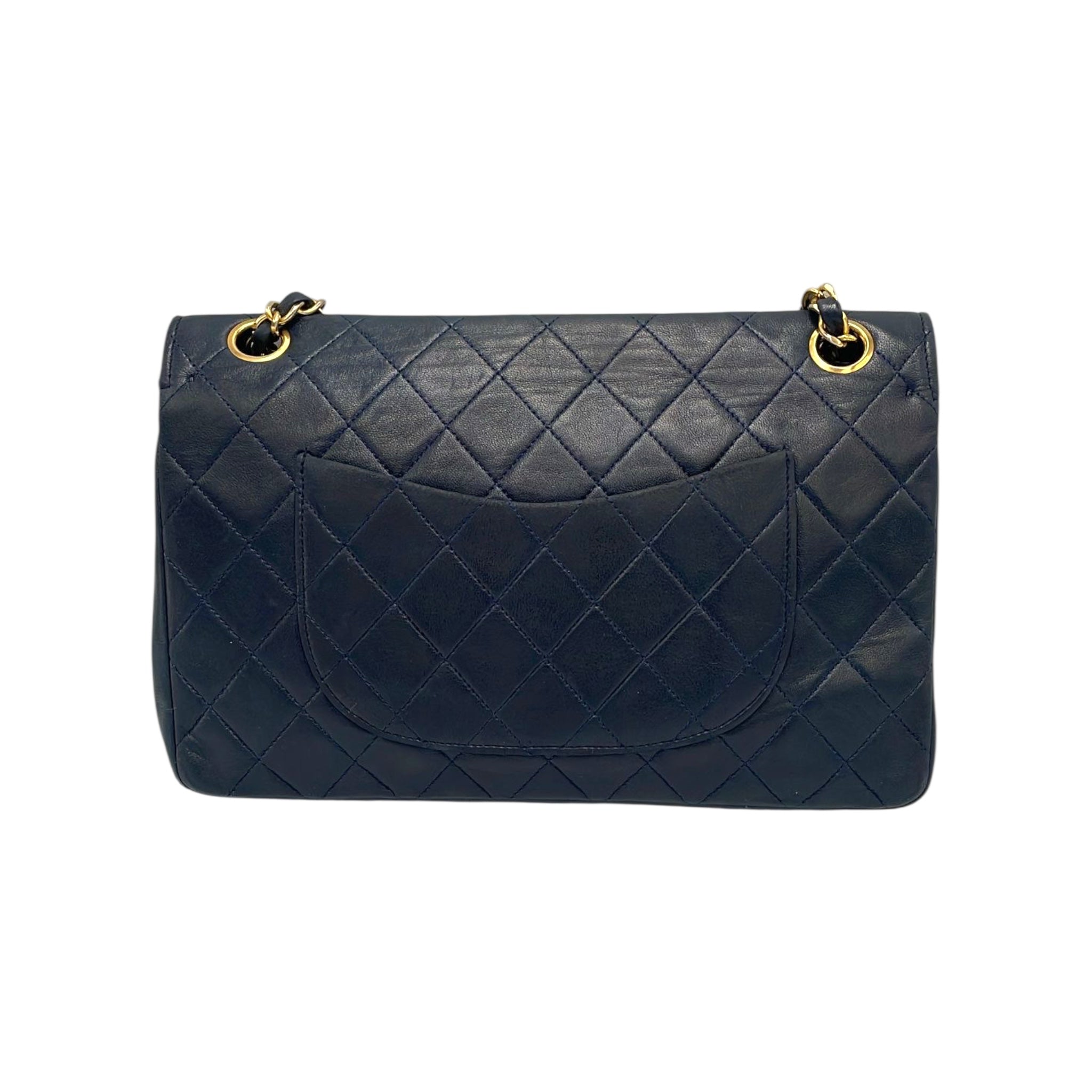 Chanel Classic Double Flap Small Blue Lambskin Gold