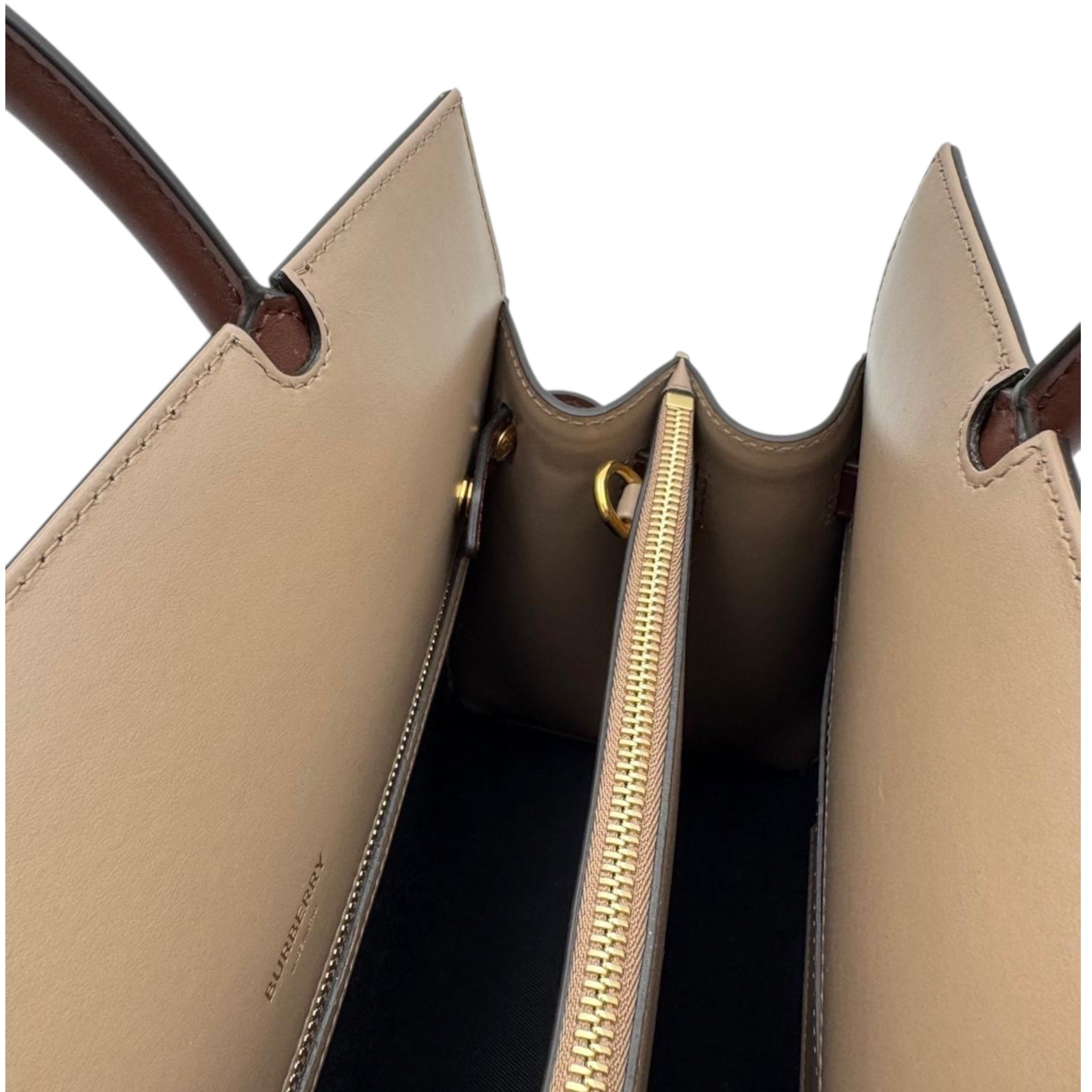 Burberry Handbag Tricolore Brown Leather