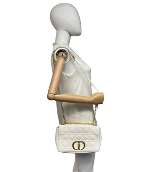 Dior Caro Bag Small Beige Shearling Suede