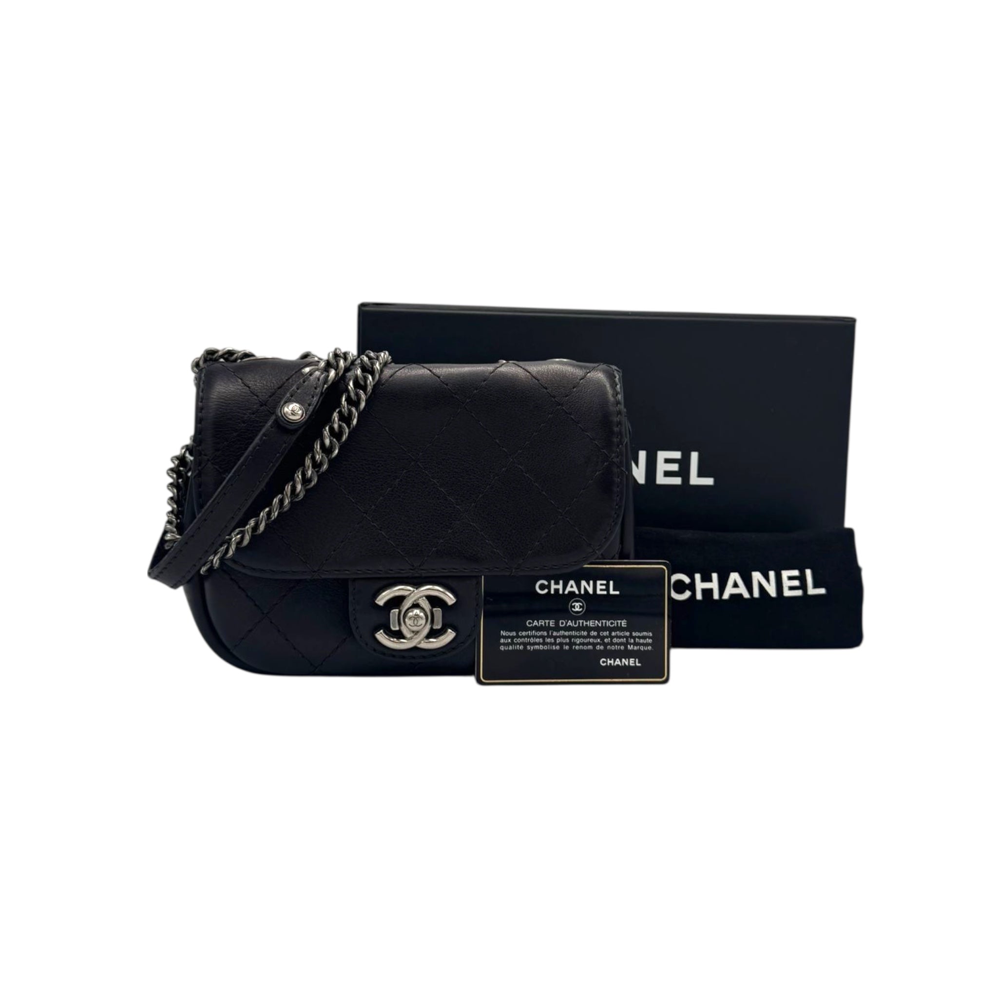 Chanel CC Camera Bag Mini Black Lambskin Gold