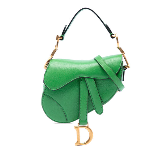 Dior Saddle Micro Green Goatskin