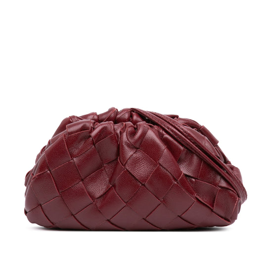 Bottega Veneta The Pouch Extra Mini Red Intrecciato Nappa Leather