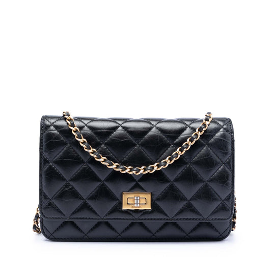 Chanel Reissue 2.55 Wallet on Chain Black Calfskin Gold