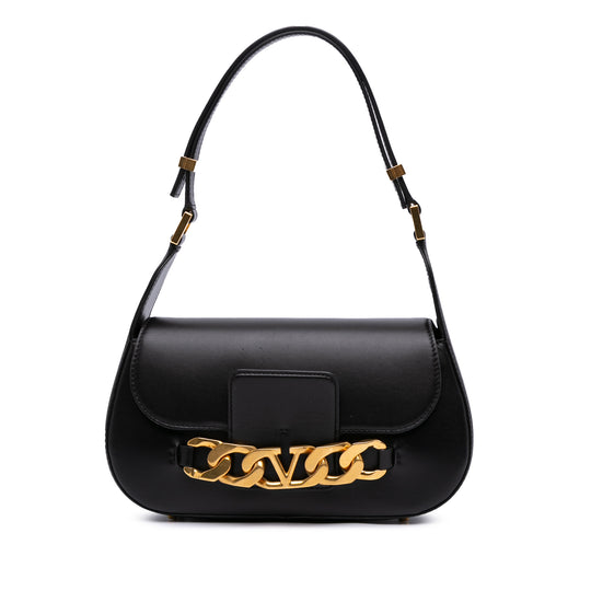 Valentino Vlogo Chain Medium Black Calfskin